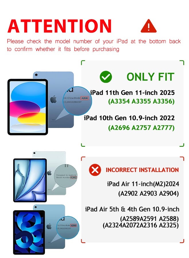 WAEKIL iPad Screen Protector Tempered Glass for iPad 11th Gen 11" (2025 A3354/A3355/A3356) & iPad 10th Gen 10.9" (2022 A2696/A2757/A2777), Full Coverage Anti-Scratch Film - Image 2